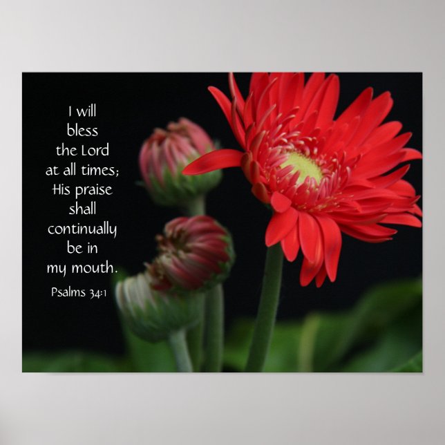 Floral Poster w/ Bible verse about praise faith (Front)