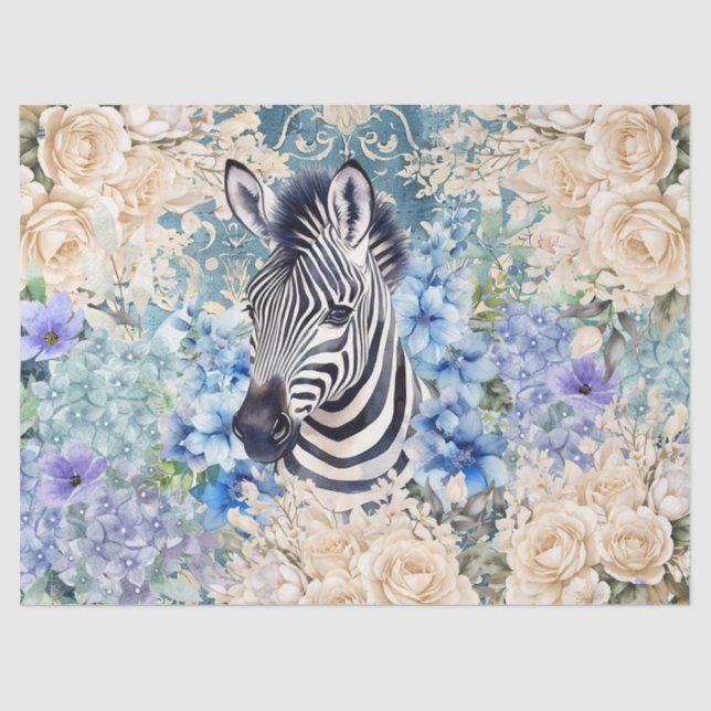 Floral Potpourri & Zebra Decoupage Tissue Paper (Front)