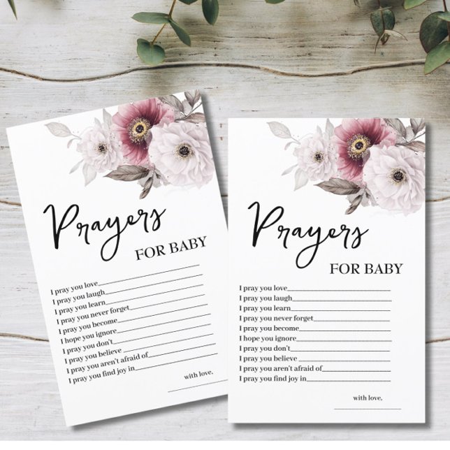  Floral Prayers for Baby Shower Game Card (Creator Uploaded)