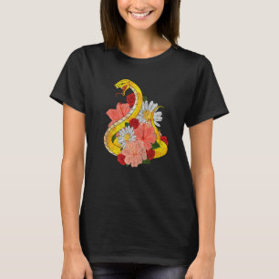 Floral Predator Reptile Keeper Snake Flowers Snak T-Shirt