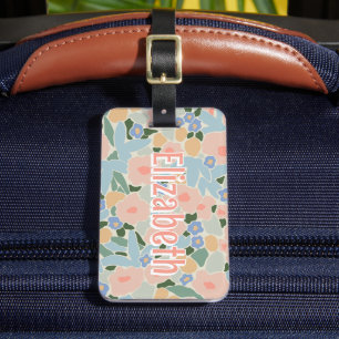 Floral Preppy Girl Personalised School Bag Tag