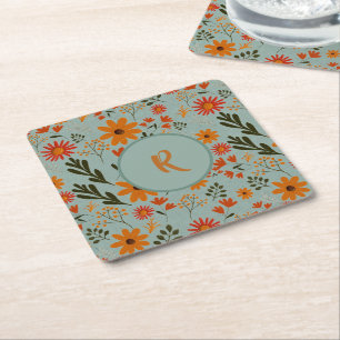 Floral Pretty Colorful Flowers Coaster