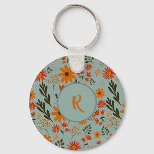 Floral Pretty Colourful Flowers Keychain