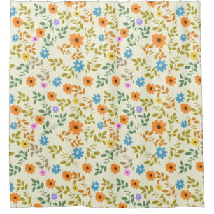 Floral pretty flowers cottagecore shower curtain