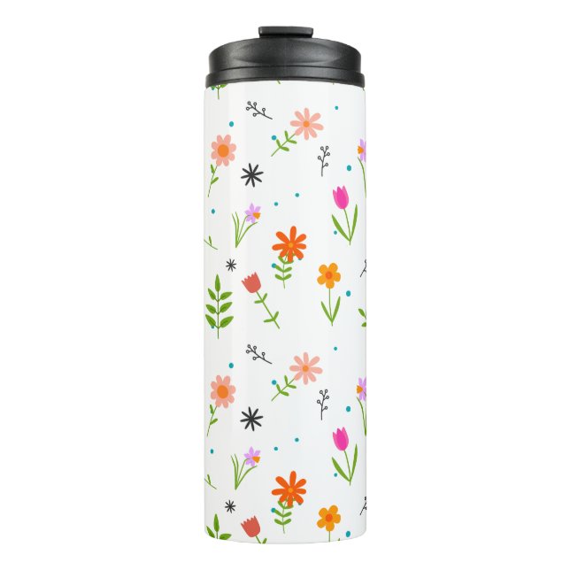 Floral Pretty Flowers Pattern  Thermal Tumbler (Front)