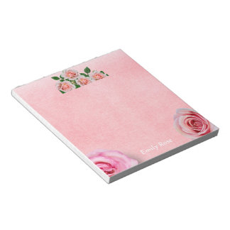 Floral Pretty Pink Rose Happy Valentine's Day Notepad