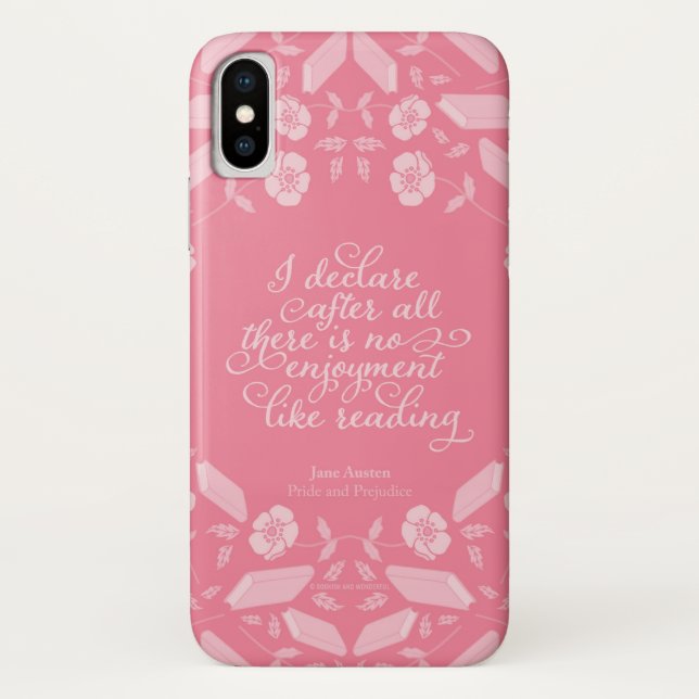 Floral Pride & Prejudice Jane Austen Bookish Quote Case-Mate iPhone Case (Back)