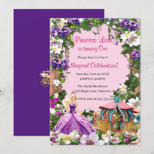 Floral Princess Enchanted Fairy Tale Birthday Invitation