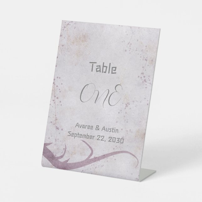 Floral Print Background With Grey Text Pedestal Sign (Front)