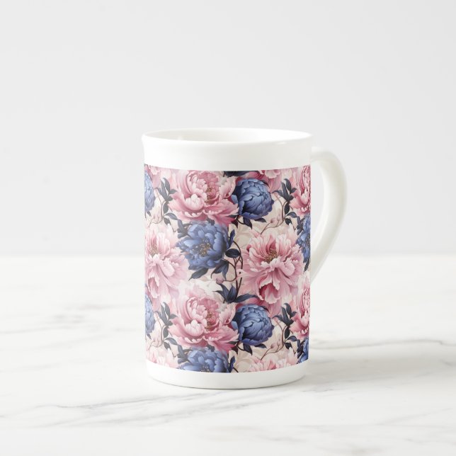 Floral Print Bone China Mug (Front Right)