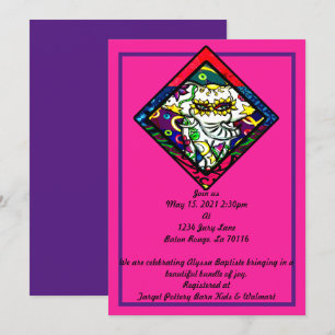 Floral Print Carnival Elephant Invitation