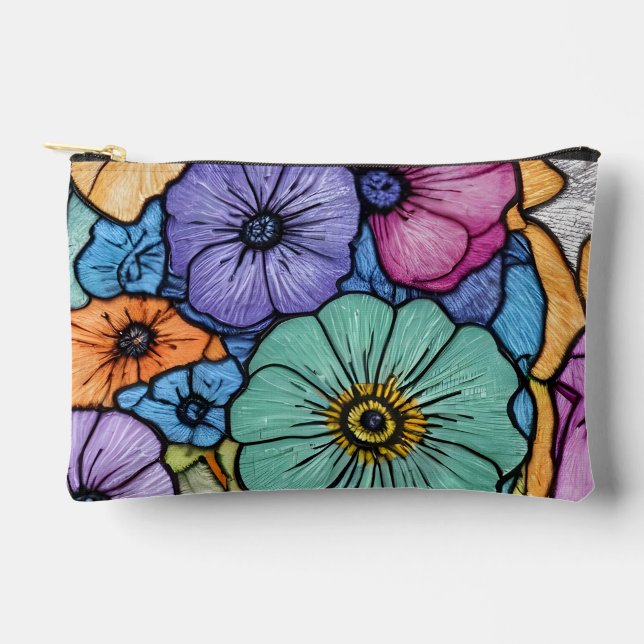 Floral Print Design Accessory Pouch (Front)