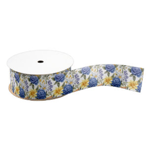 Floral Print Grosgrain Ribbon