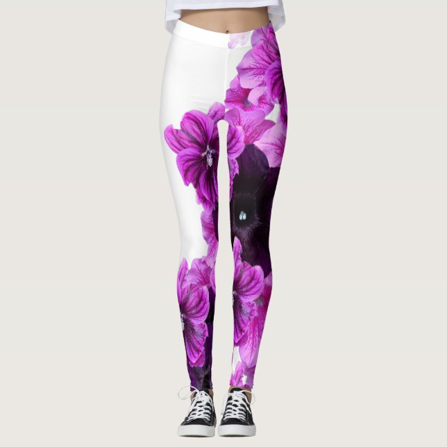 Floral Print Leggings–Elegant & Stylish Activewear Leggings (Front)