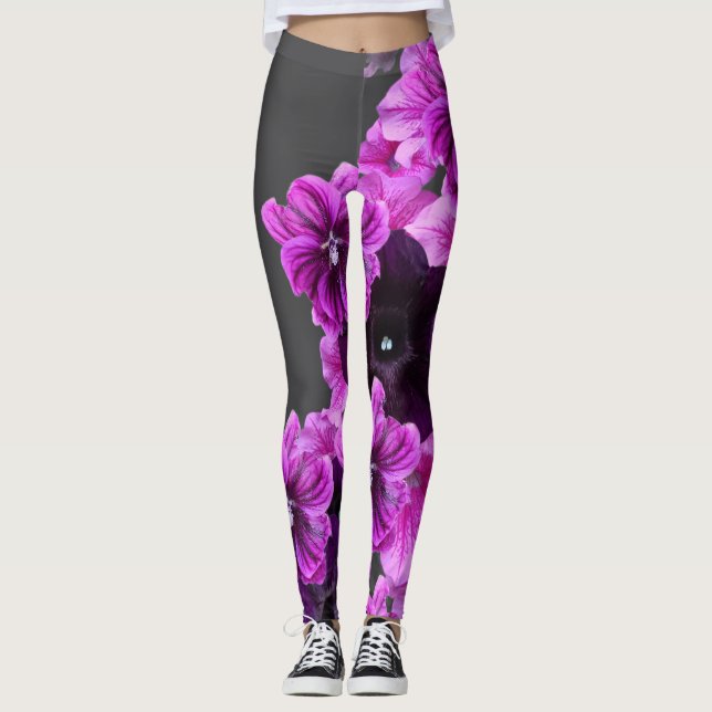 Floral Print Leggings–Elegant & Stylish Activewear Leggings (Front)