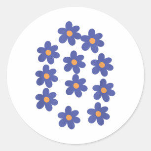 Floral Print Mothers Day Classic Round Sticker