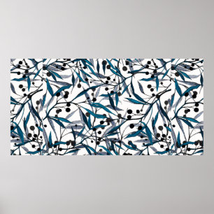 Floral print. Ornament Natural curves. Pattern Poster