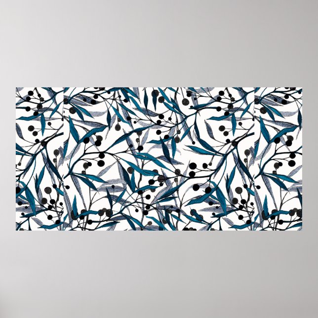 Floral print. Ornament Natural curves. Pattern Poster (Front)