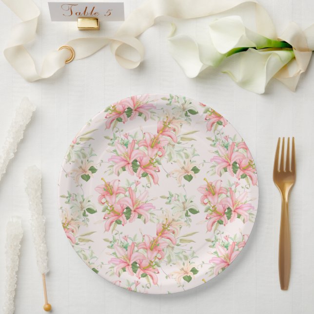 Floral Print  Paper Plate (Wedding)
