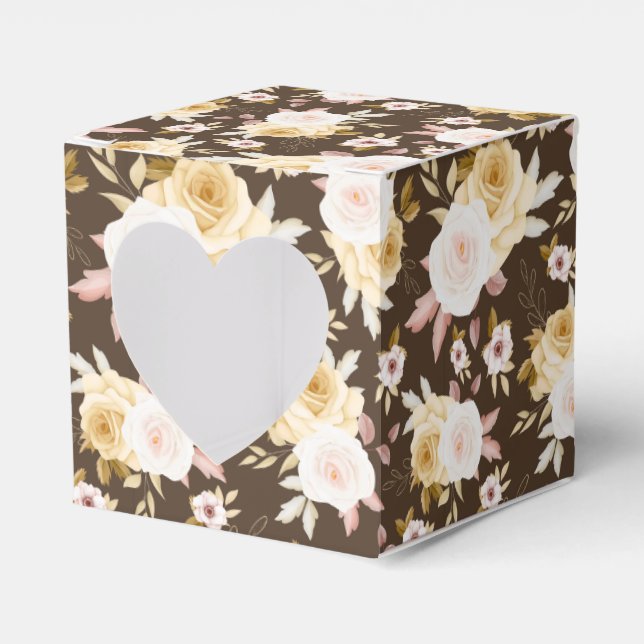 Floral Print Party Favour Box  (Front Side)