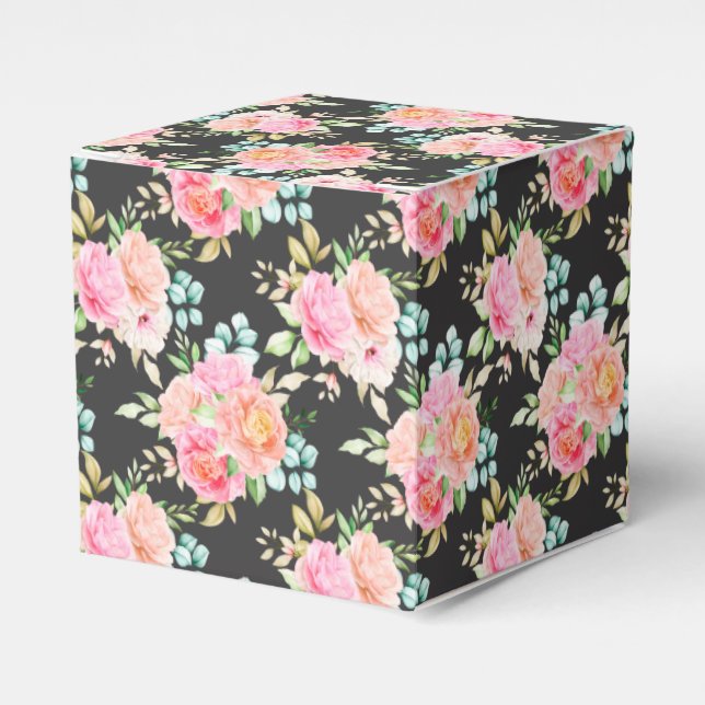Floral Print Party Favour Box  (Front Side)