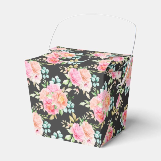 Floral Print Party Favour Box  (Front Side)