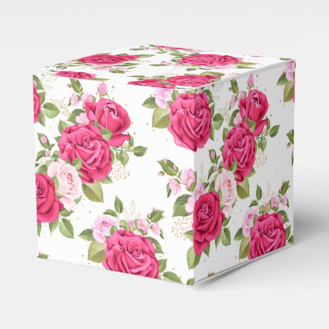 Floral Print Party Favour Box  (Front Side)
