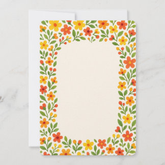 Floral Print Stationery Invitation