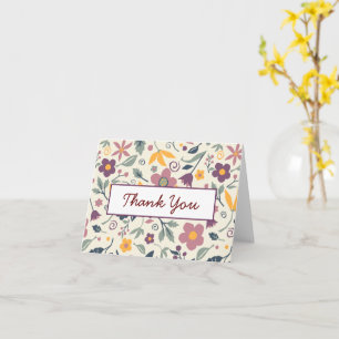 Floral Print Thank You/Note cards, Customisable Card