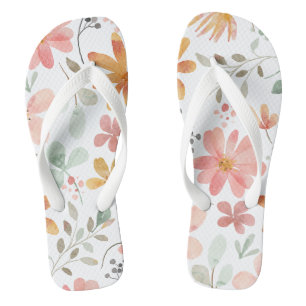 Floral Printed Adult Flip Flops