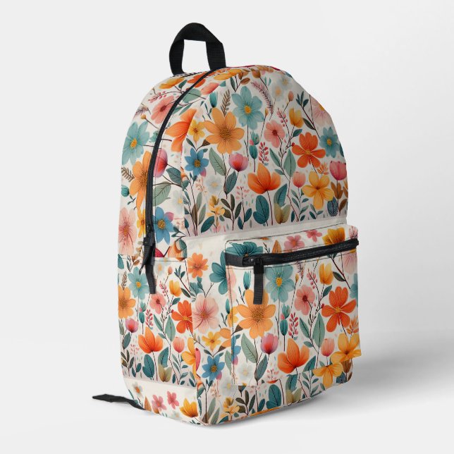 Floral  printed backpack (Back Corner Left)