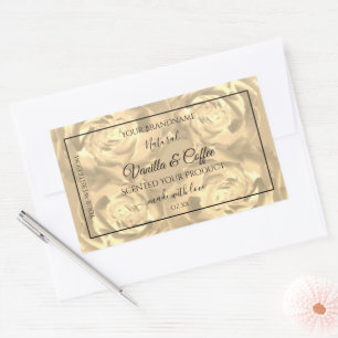 Floral Product Labels Beige Roses Cream Colours