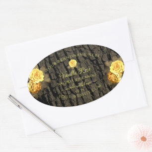 Floral Product Labels Brown Wood Grain Tree Bark