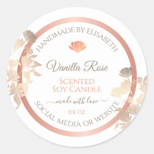 Floral Product Packaging Labels White Rose Gold