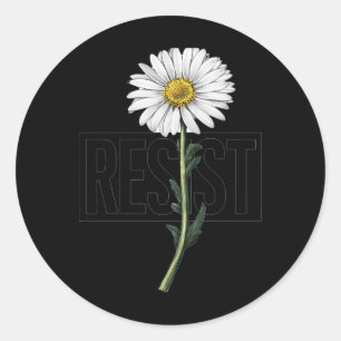 Floral Protest Resist Political Design For Activis Classic Round Sticker