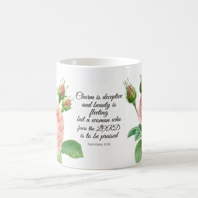 Floral Proverbs 31:30  Coffee Mug (Center)