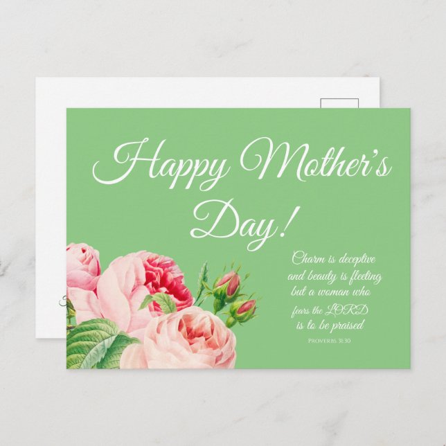 Floral Proverbs 31 Mother's Day Postcard (Front/Back)