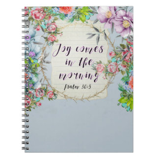 Floral Psalm Spiritual Christian Verse Quote Notebook