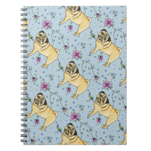 Floral Pug Notebook