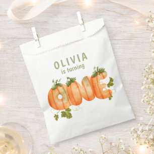 Floral Pumpkin 1st Birthday Fall Favour Bags