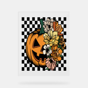 Floral Pumpkin Acrylic Sign