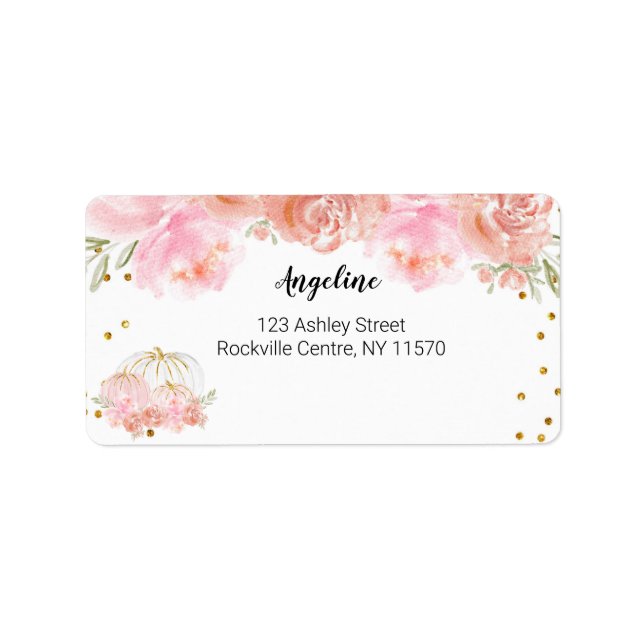 Floral Pumpkin Address Label (Front)