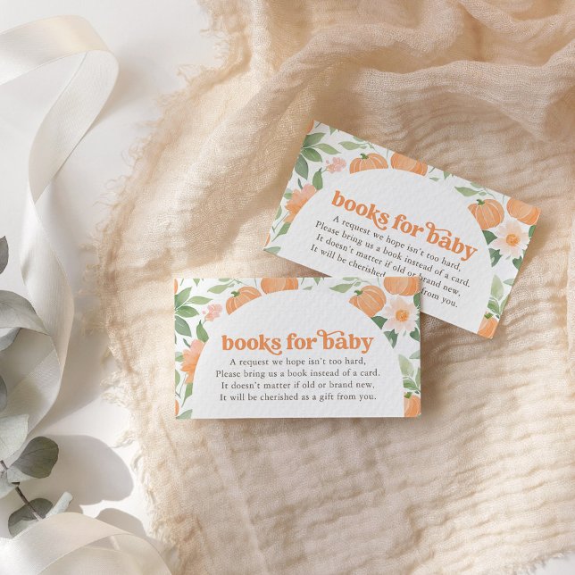 Floral Pumpkin Baby Shower Books for Baby Card (Creator Uploaded)