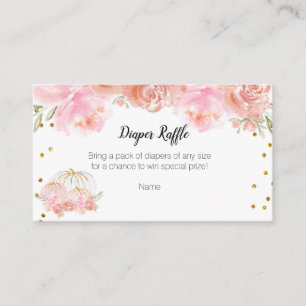 Floral Pumpkin Baby Shower - Diaper Raffle Card