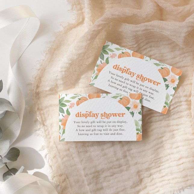Floral Pumpkin Baby Shower Display Shower Card (Creator Uploaded)