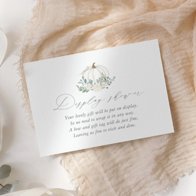 Floral Pumpkin Baby Shower Display Shower Enclosure Card (Creator Uploaded)