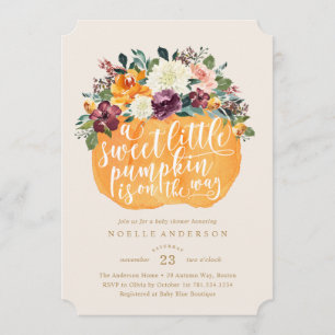 Floral Pumpkin Baby Shower Invitation