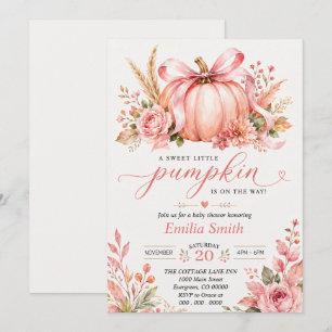  Floral Pumpkin Baby Shower   Invitation