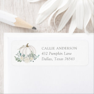 Floral Pumpkin Baby Shower Return Address
