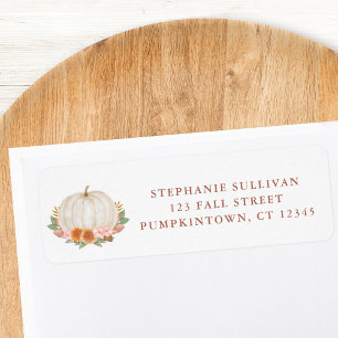 Floral Pumpkin Baby Shower Return Address